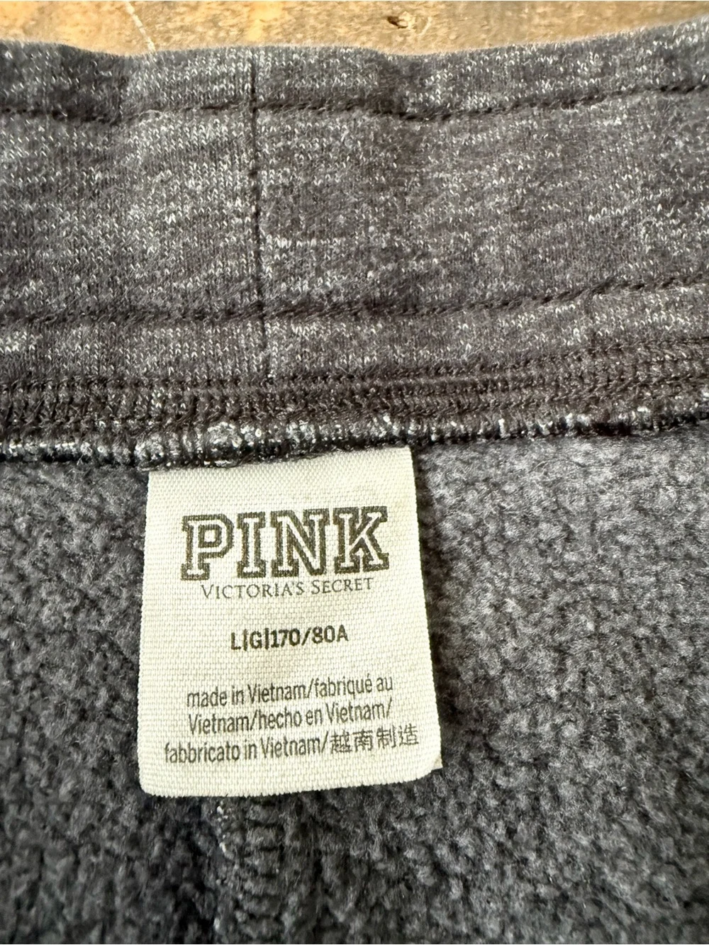 PINK Victoria's Secret Dark Gray Kids Jogger Sweatpants with White Logo